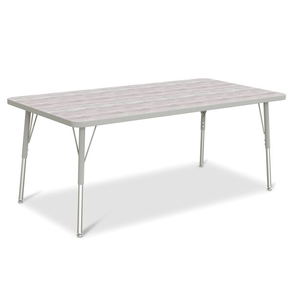 Jonti-Craft Berries Rectangle Activity Table, 30 in. x 60 in., A-height, Driftwood Gray/Gray/Gray 6408JCA450 - main